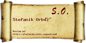 Stefanik Orbó névjegykártya